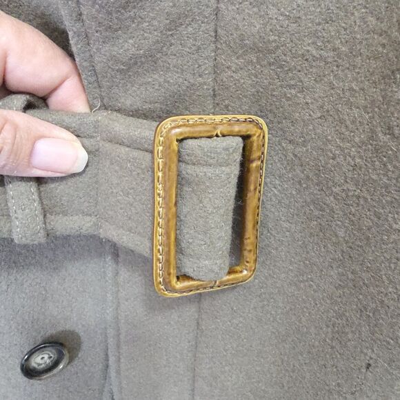 Vintage Wool Campus Trench Coat Lined Button Up Belt Brown Men's Sz 40 Made USA - Picture 13 of 16